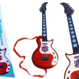 Elektryczna gitara dla dzieci z melodiami i efektami świetlnymi czerwona