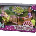 Lalka Evi Love w powozie z konikiem