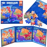 Magnetyczna książeczka puzzle dinozaury, 40 elementów