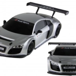 Auto R/C 1:24 zdalnie sterowane sportowe Audi R8 LMS srebrne