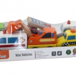 Drewniane autka – zestaw 6 sztuk