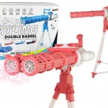 Bublifuk na statywie różowy – elektryczna wieża bąbelkowa z regulowaną wysokością