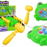 Minigra Żabka Whac‑A‑Mole z młoteczkiem na sznurku – zielona