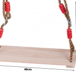 Drewniana ogrodowa huśtawka dla dzieci i dorosłych z masywnym siedziskiem