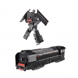 Metalowy robot rozkładany lokomotywa czarna