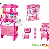 Różowa dziecięca kuchnia na baterie ze światłem i dźwiękiem