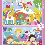 Puzzle Jednorożce i wróżki 2×48 elementów