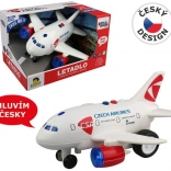 Samolot ČSA z komunikatami kapitana i stewardesy na napęd bezwładnościowy 20 cm