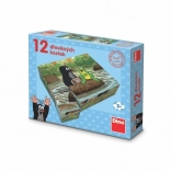 Dino drewniane klocki KRECik i zwierzątka 12 szt.