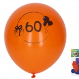 Balony z numerem 60, 30 cm, mix kolorów, zestaw 5 szt.