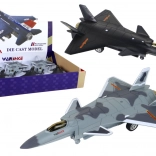 Model samolotu z napędem tarciowym w kolorze czarnym i szarym