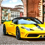 Diamentowe malowanie żółty sportowy samochód 30 × 40 cm