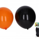 Balony na Halloween 30 cm – zestaw 10 szt., czarne i pomarańczowe