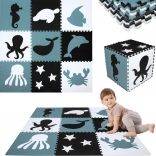 Duża piankowa mata do zabawy XXL 180 × 180 cm – zwierzęta morskie HUMBI