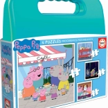 Puzzle w walizeczce Świnka Peppa 4w1