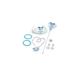 Zestaw księżniczki z koroną, bransoletkami i kolczykami – niebieski