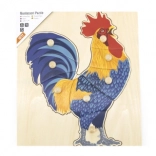 Drewniane puzzle Montessori kogut z uchwytami VIGA