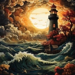 Puzzle ART PUZZLE Latarnia morska w burzy 1500 elementów