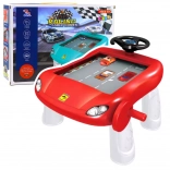 Manualny symulator jazdy – czerwony edukacyjny stolik