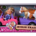 laleczka Evi Love z jeepem i odczepianą przyczepą dla konia