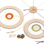 Goki zestaw do tkania z okrągłymi ramami i kwiatkiem