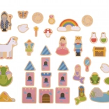 Bigjigs Toys baśniowe drewniane magnety – zestaw 35 szt.