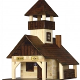 Turystyczna chata z drewnianego zestawu konstrukcyjnego