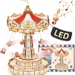 RoboTime 3D układanka pozytywka – łańcuchowa karuzela z LED i melodią