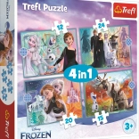 Frozen Puzzle 4w1 (12, 15, 20, 24 elementów) - Piękny świat