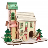 woodcraft drewniane 3d puzzle zimowy dom