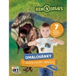 Kolorowanka z naprasowywanymi obrazkami dinozaury