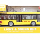 Szkolny autobus ze światłami i dźwiękami na napęd cierny