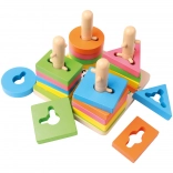 Drewniana nawlekanka z kształtami 15 cm