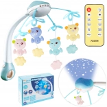 karuzela nad łóżeczko z projektorem i pilotem, 500 melodii