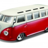 Bburago Volkswagen Van Samba 1:32 czerwono‑biały model