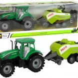 Zielony traktor z napędem frykcyjnym i odłączaną kosiarką