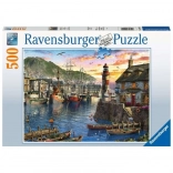 Ravensburger puzzle wschód słońca w porcie – 500 elementów