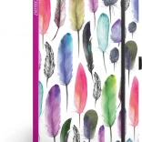 Liniowany notes z motywem piórek 13 × 21 cm – Presco Group