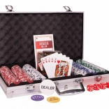 Zestaw żetonów pokerowych w aluminiowej walizce, 300 szt.