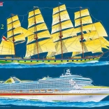 Puzzle LARSEN Statki - przeszłość i teraźniejszość, 20 elementów