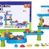 Duży interaktywny wodny park – stół, foremki do piasku, młynki