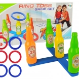 Rzucanie kółek – kolorowe butelki z punktacją dla dzieci