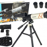 Edukacyjny naukowy teleskop z uchwytem na telefon, biały