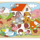 Drewniane zwierzęce puzzle dla najmłodszych