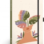 Notes NOTIQUE Monstera, w linie, 13 × 21 cm