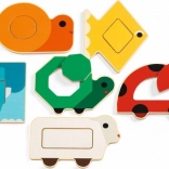 Djeco drewniana układanka DuoBasic, 12 elementów