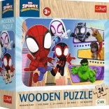 Drewniane puzzle Spidey i jego niesamowici przyjaciele 24 elementy