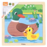 VIGA drewniane puzzle kaczuszki – 9 elementów