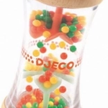 Drewniana grzechotka z koralikami i wirnikami DJECO