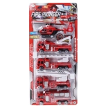 Zestaw strażacki – pojazdy na napęd typu pull-back 17 cm, 5 szt.